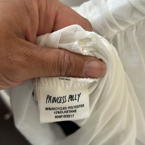 Princess Polly Charvi White Square Neck Puff Sleeve
Ruched Mesh Overlay Dress - Picture 9 of 12